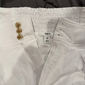 Bar III Ivory Pants with Button Accents